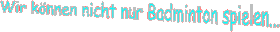 Wir können nicht nur Badminton spielen...