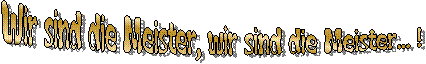 Wir sind die Meister, wir sind die Meister... !