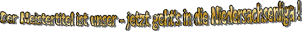 Der Meistertitel ist unser - jetzt geht's in die Niedersachsenliga !